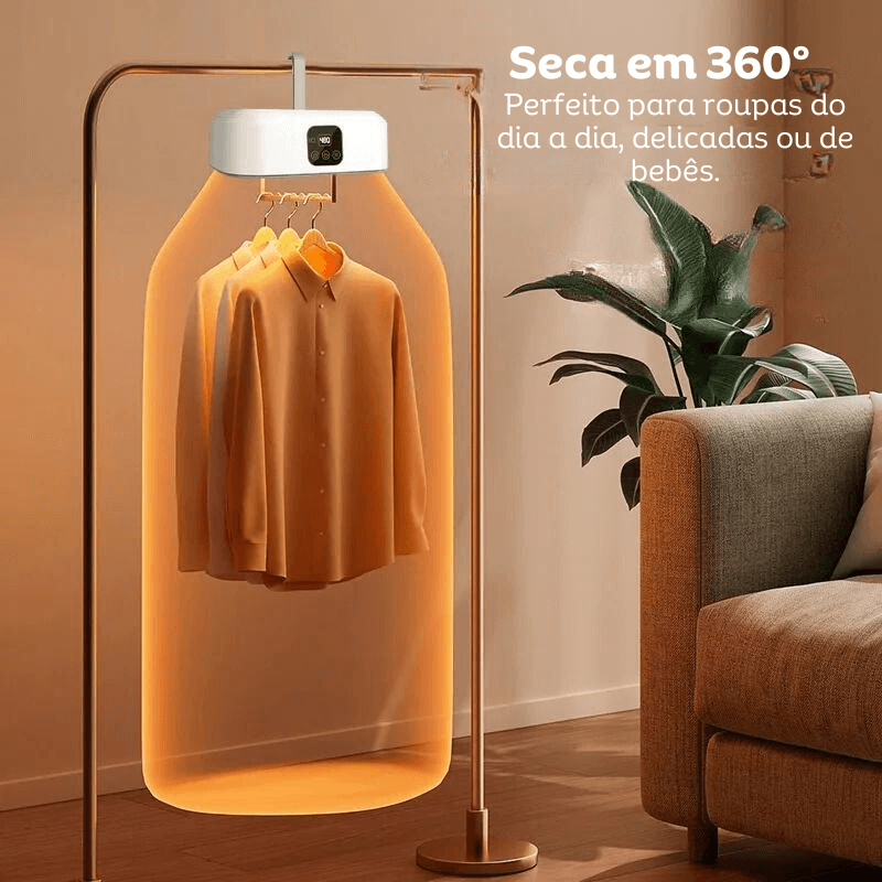 SecaMix™ - Secador e Passador de Roupas Elétrico Portátil com Controle Remoto [Brinde Capa Protetora]