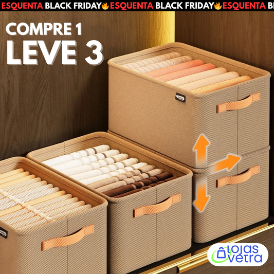 Organizador de Roupas Dobrável - COMPRE 1 LEVE 3 - SOMENTE HOJE (ESQUENTA BLACK FRIDAY 🔥)