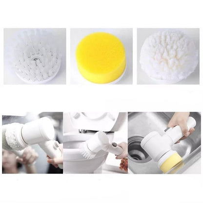 Escova Elétrica de Limpeza 5 em 1 + Suporte de Brinde